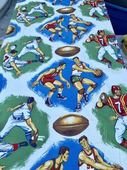 Vintage Boys Sports Theme Twin Bed Spreads Fabric
