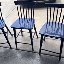 Blue Wooden Chairs 