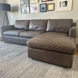 Crate & Barrel Barrett Leather Sectional