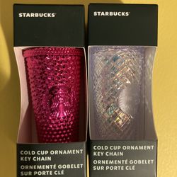 Starbucks Studded Ornament Keychain Tumbler Cup 