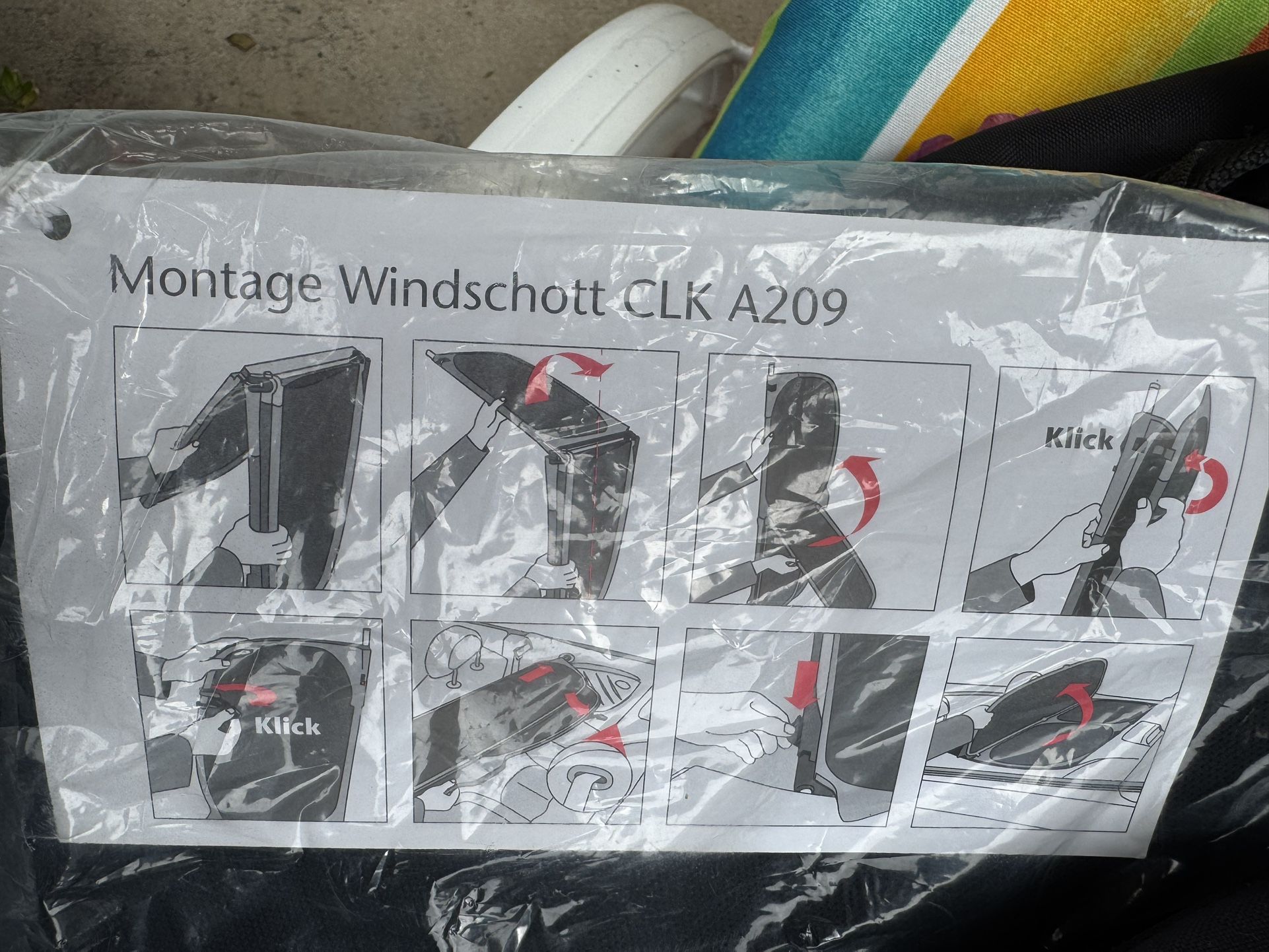 MERCEDES CONVERTIBLE Windshield OEM 2004-2009 Mercedes Benz CLK A209 Windscreen Montage Windschott SCREEN 2009