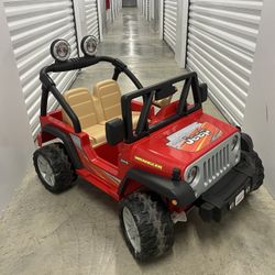 Power Wheels Jeep Wrangler Ride-On Battery Powered Vehicle with Charger & Storage Area for Preschool Kids Ages 3+ Years, Seats 2, Red 