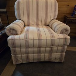 Comfortable Striped Upholstered Armchairs