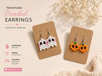 Kandi beaded Halloween earrings