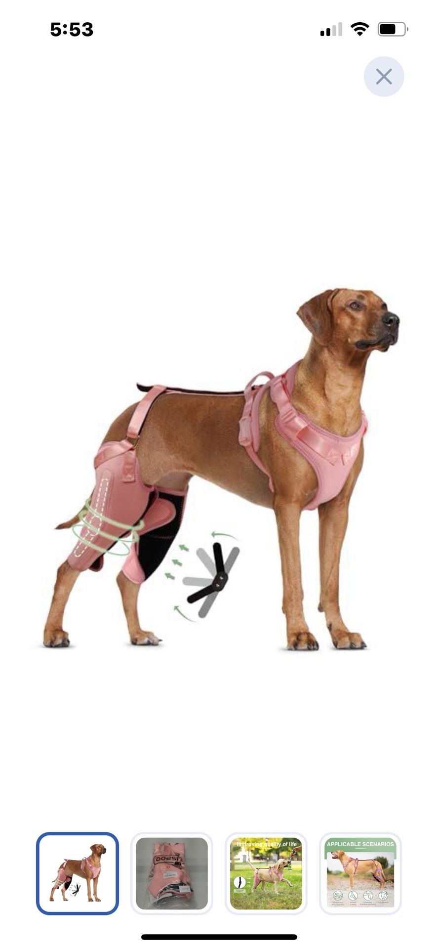 “New”Dog Knee Brace(sz XL)(for Torn ACL,Patella,Ligament,etc.)warms and Relieves Pain(retail$115)