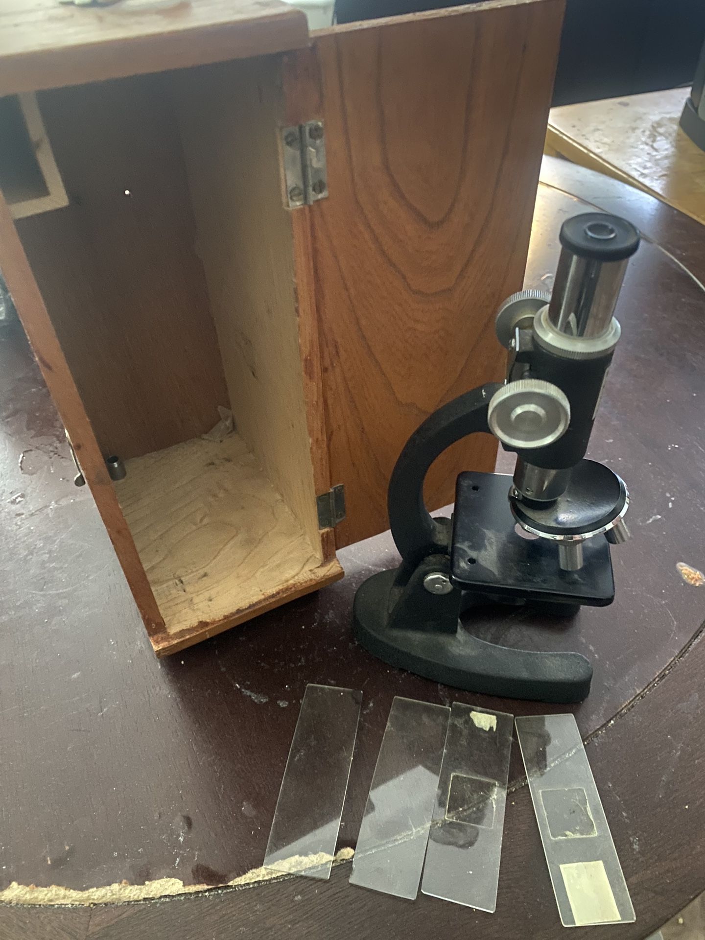 Microscope With Case And Slides 
