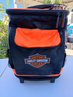 Harley Davidson Rolling Soft Cooler Travel Bag - Black & Orange