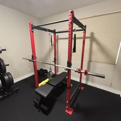 Titan Fitness X-3 Power Rack Plus Other Weight Lifting Equipment