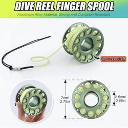 Scuba Diving Dive Compact Finger Spool Reel 30M- Orange Line
