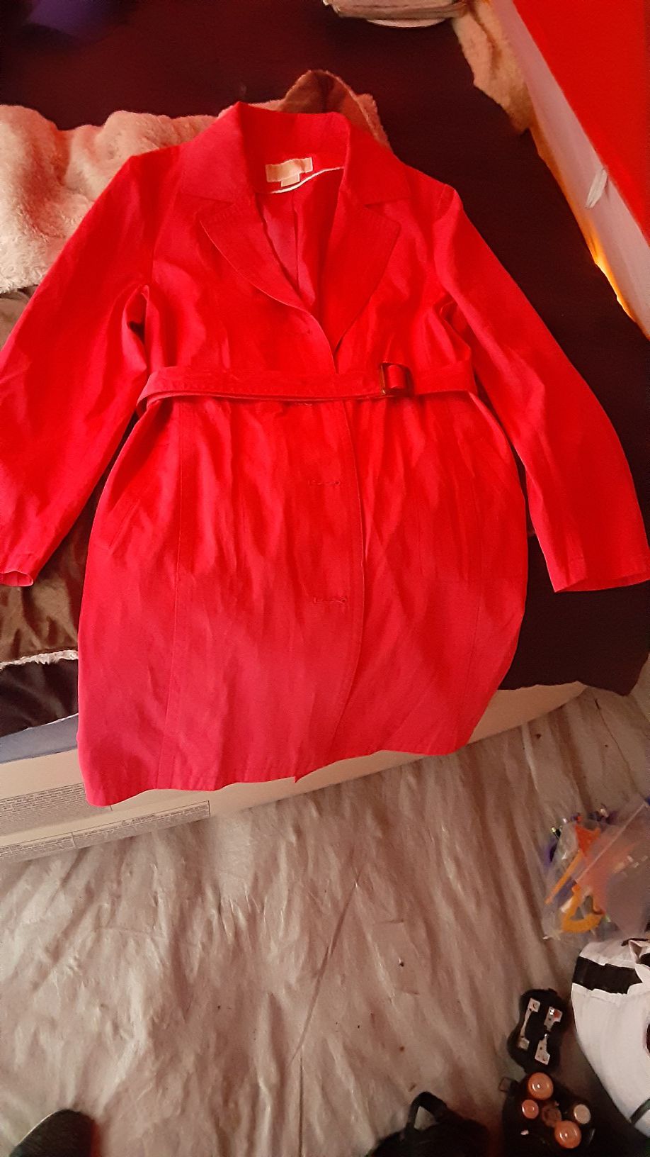 Michael Kors Hot Pink trench rain coat
