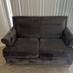 Modern Charcoal Gray Loveseat 