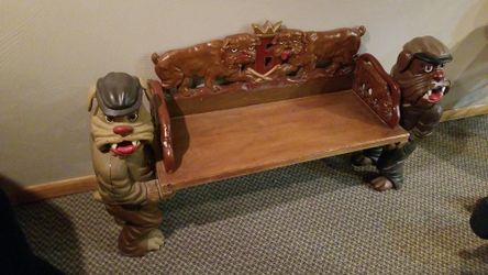Wooden Bulldog Bench