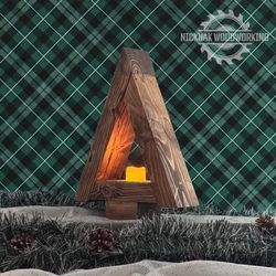 Modern Rustic Tree with Candle Holder 
