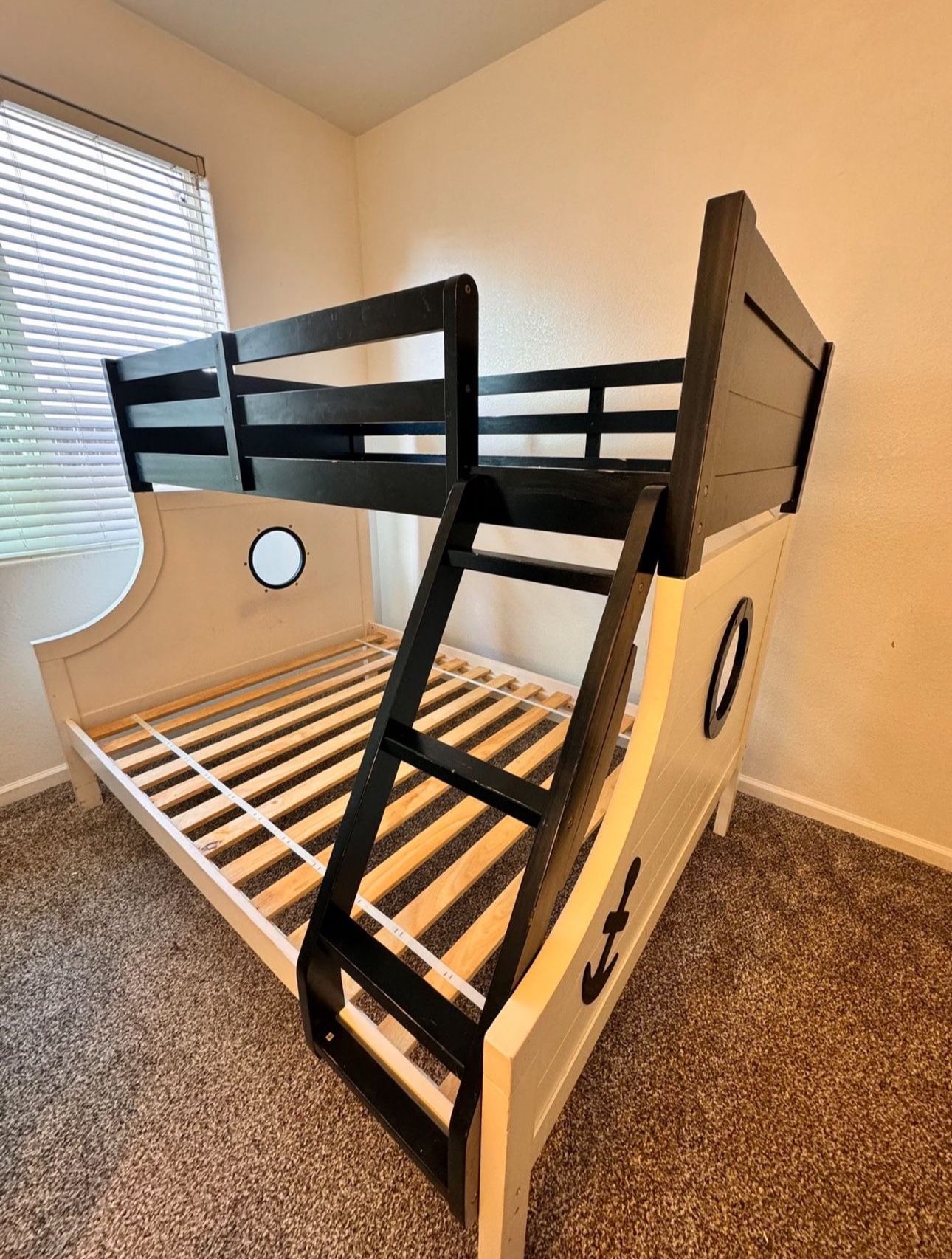 Twin Over Full Bunk Bed Solid Wood Heavy Duty