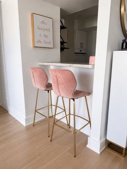 2 Pink Bar Stools
