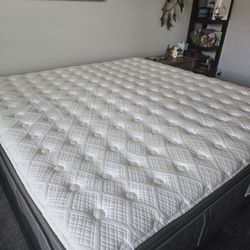 King Size Bed Matteress Box Spring & Frame.