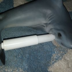 Shark Rug And Toilet Paper Holder