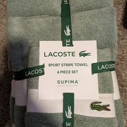 Lacoste Sport Stripe Towel Six-piece Set