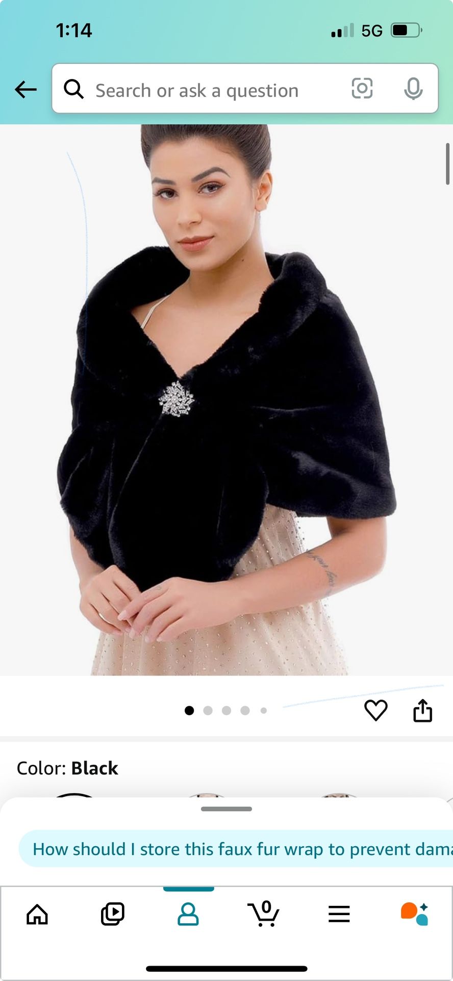 Fur Scarf With Brooch