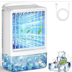 Portable Air Conditioners Mini AC Small AC with 3 Speed Wind & 7 Colorful LED Light Cool Mist &Timer Evaporative Air Cooler for Bedroom/Home/Car