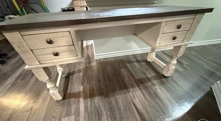 Farmhouse Wood Desk with Drawers