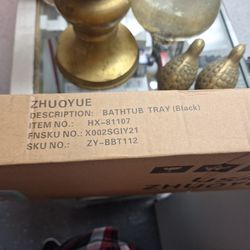 Bathtub Tray Bamboo Black 