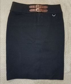 Lauren Ralph Lauren Black Double Buckle Accent Pencil Skirt - Size 2