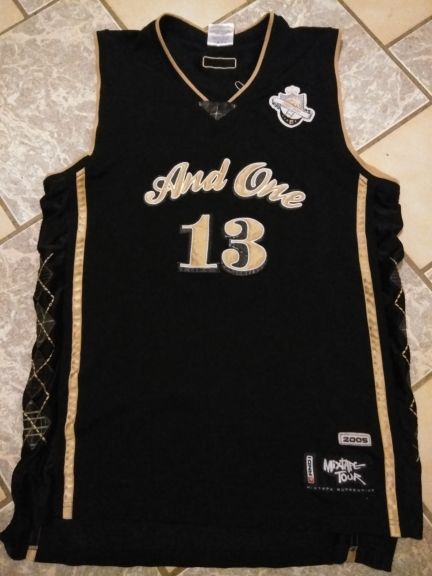 And1 And One Mixtape Tour 2005 Basketball Jersey Spyda Black Gold