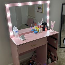 Pink vanity 