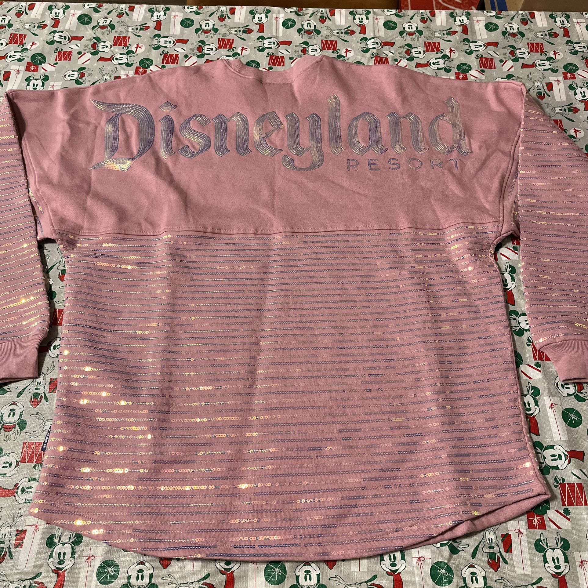 Disneyland Spirit Jersey Pink Shimmer Shiny Sequins Size Large