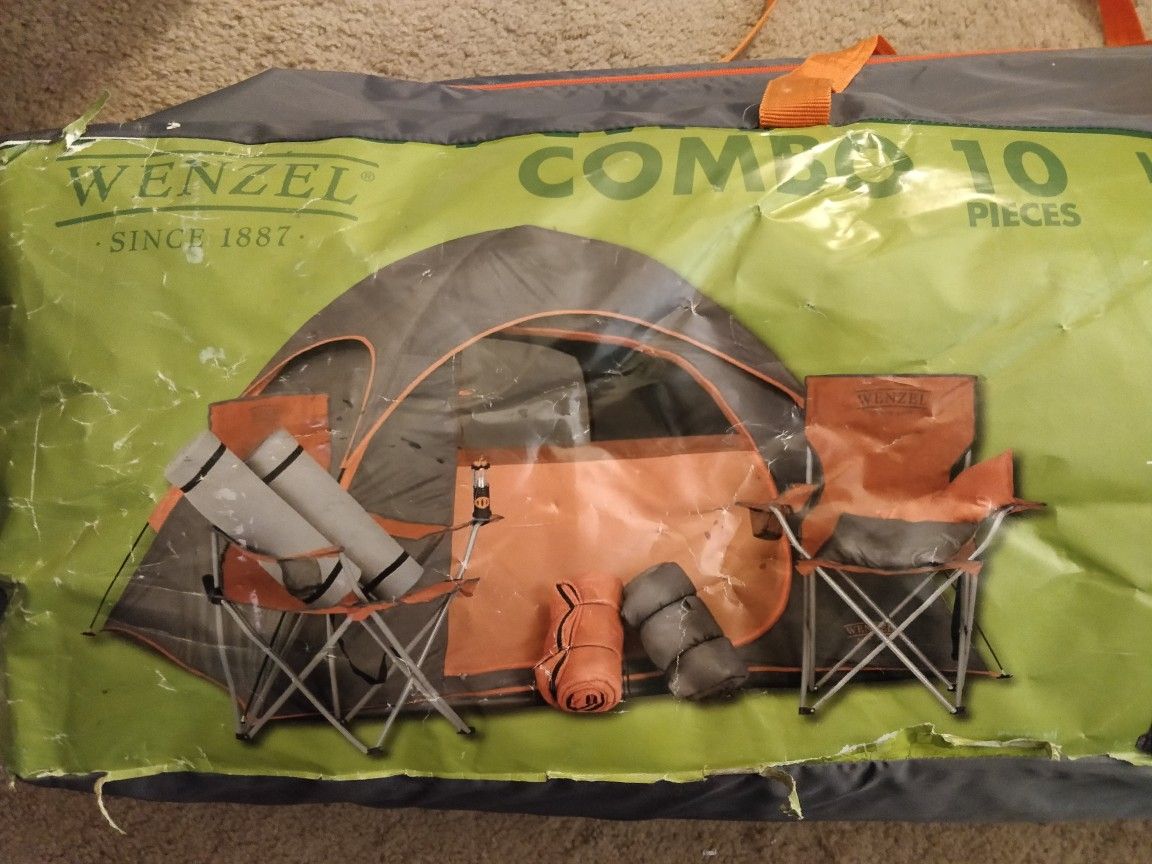 Camping tent with accessories