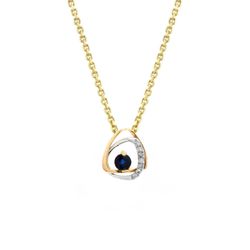 Sapphire and Diamond Floating Pendant Necklace