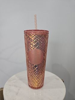 2021 Starbucks Holiday Jeweled Studded Tumbler Cup VENTI 24OZ ROSE GOLD
