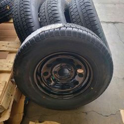 New Black ST 205/75/15 Trailer Tire Wheel Rim mounted Llanta y Rin Nuevas Para Traila