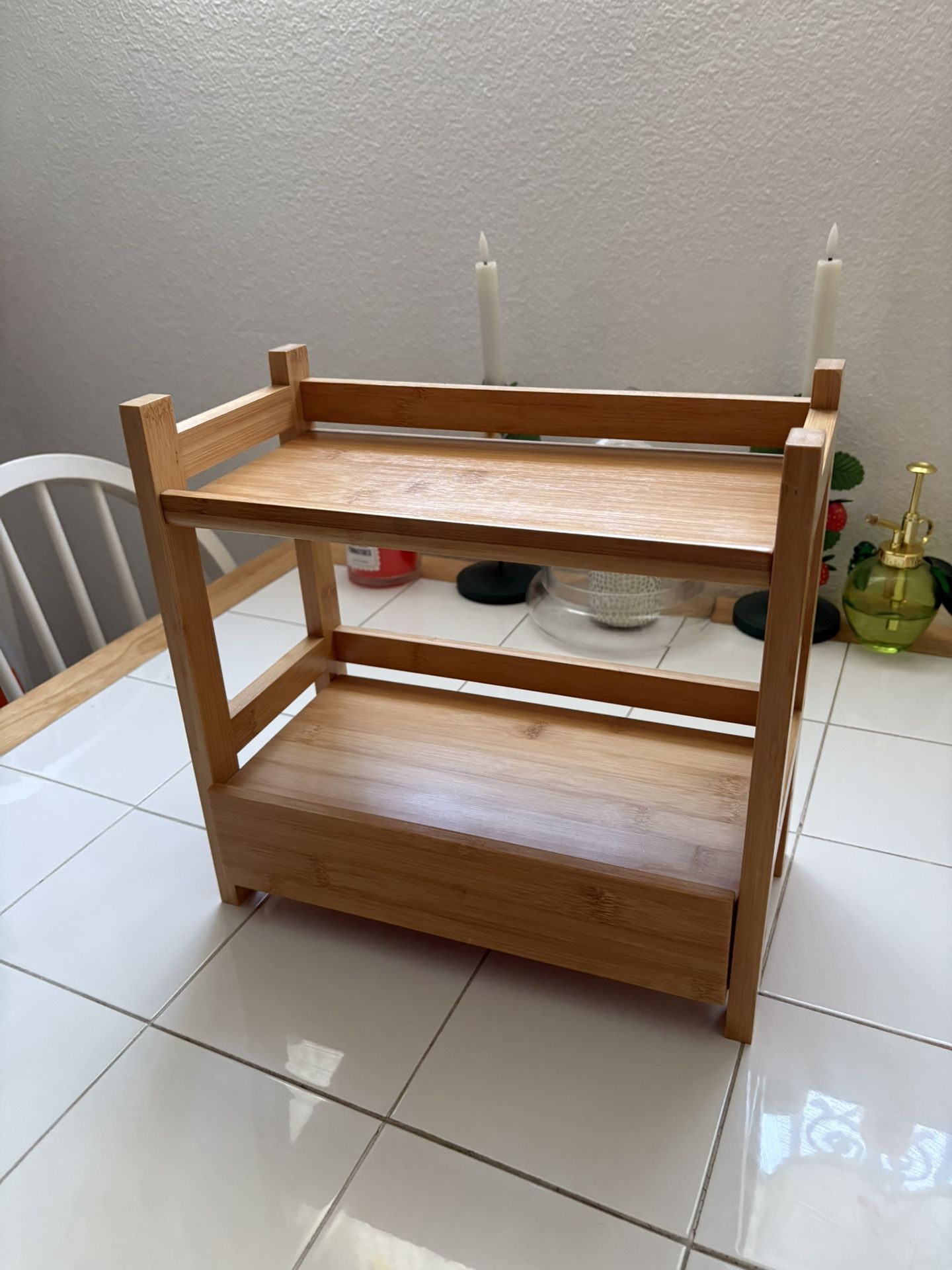 Bamboo Organizer Shelves With Drawer