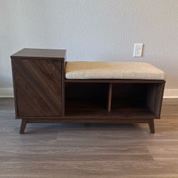 2-in-1 Shoe Cabinet With Bench 2 Adjustable Shelves