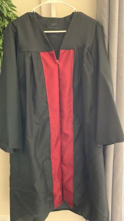 Graduation gown , black burgundy