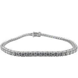 14k White Gold Tennis Bracelet with Lab Grown Diamonds 3.71 Carat Size 6.75". (New)