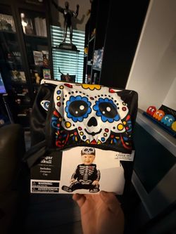 Infant sugar skull costume