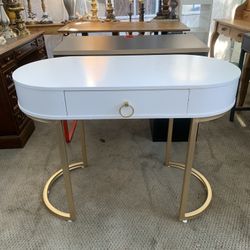 White Gold Glam Vanity Office Desk Hallway Console Table $175 OBO! {ch}