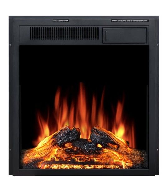 Electric 22'' Fireplace Wooden Surround Firebox Free Standing Adjustable Led Flame Remote Control (contact info removed)W(22''X23'')