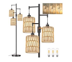 ZECOXOL Boho Floor Lamp for Living Room Bedroom