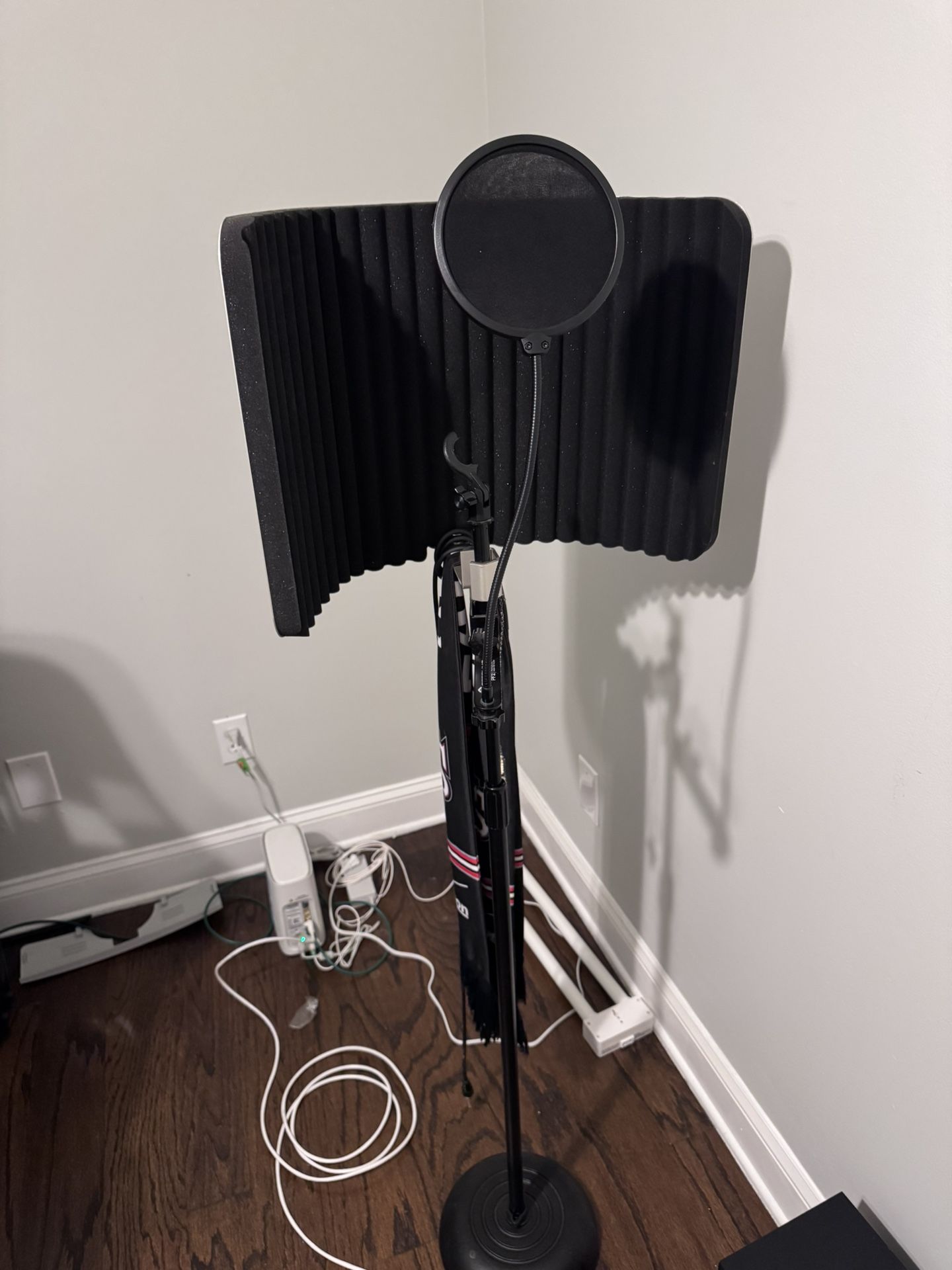 Mic Stand Comes With Everything In Picture Plus Headphones