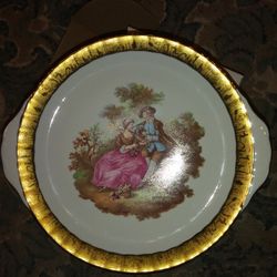 24 Karat Gold Pedestal Cake Plate