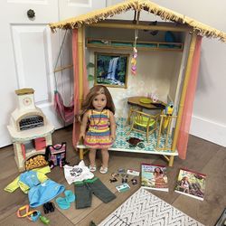 American Girl Doll Lea and Hut With Accessories