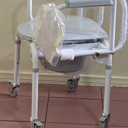 Commode On Wheels Shower Chair New New 