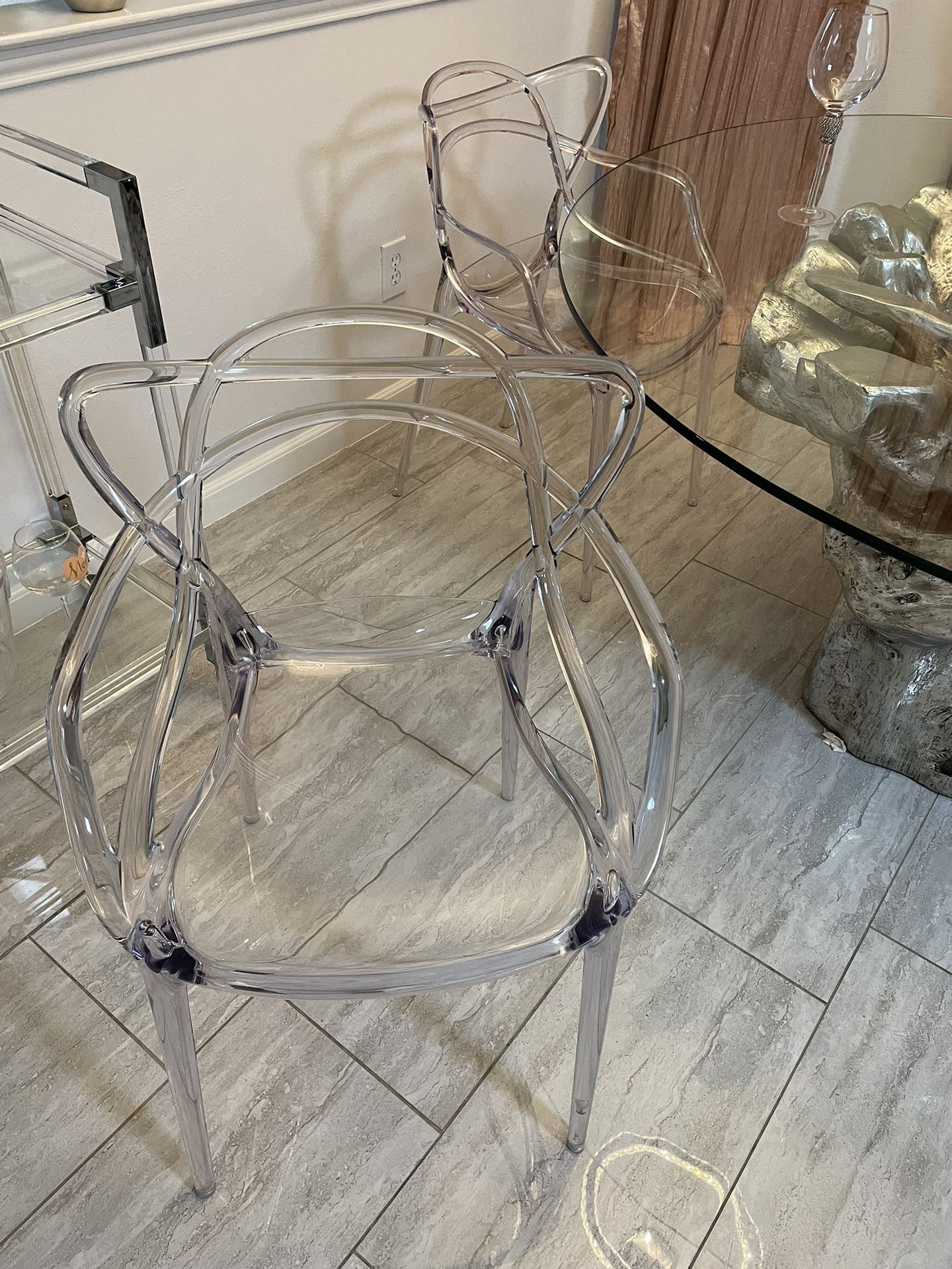4 Clear Chairs