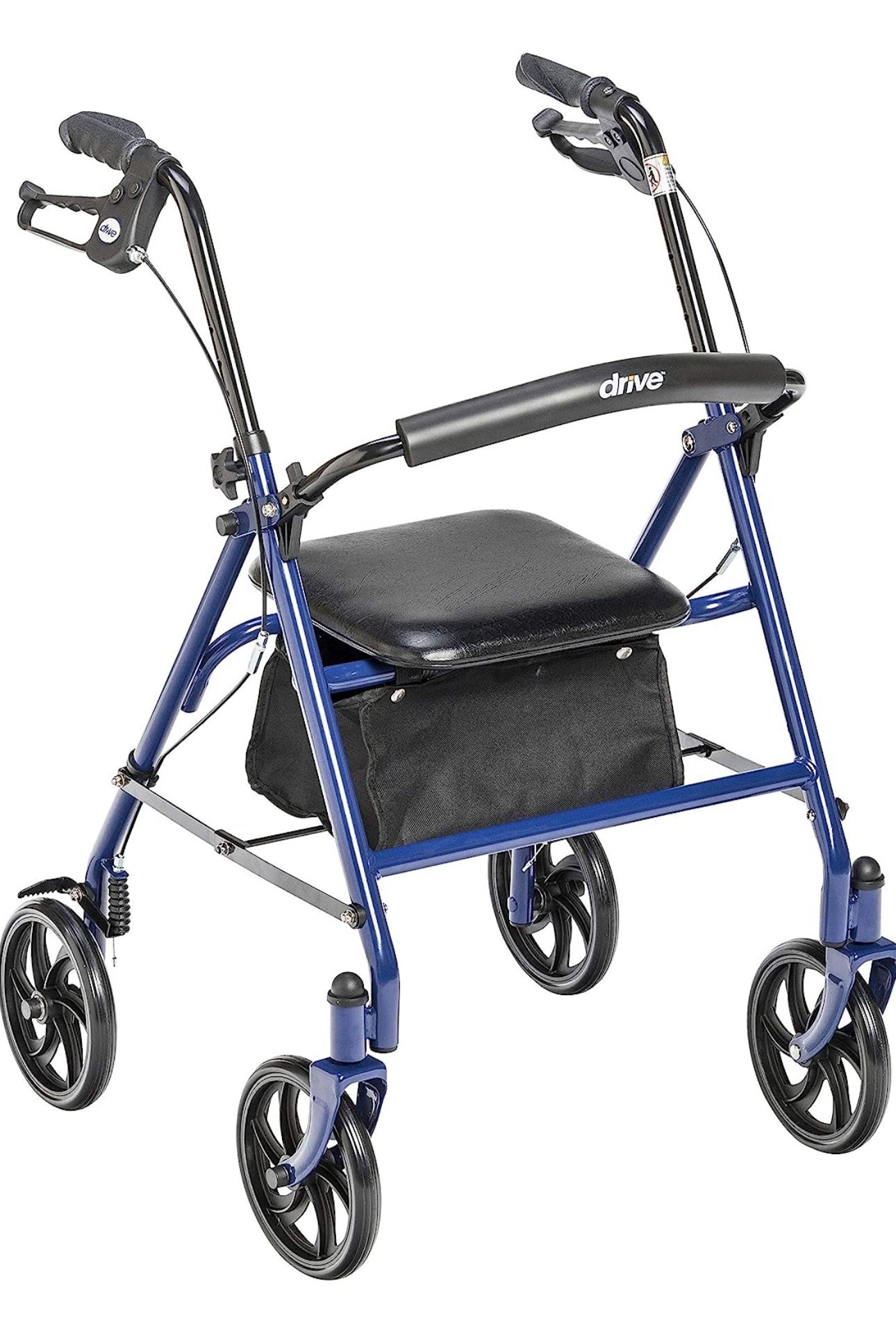 Drive Medical 10257BL-1 4 Wheel Rollator Walker With Seat