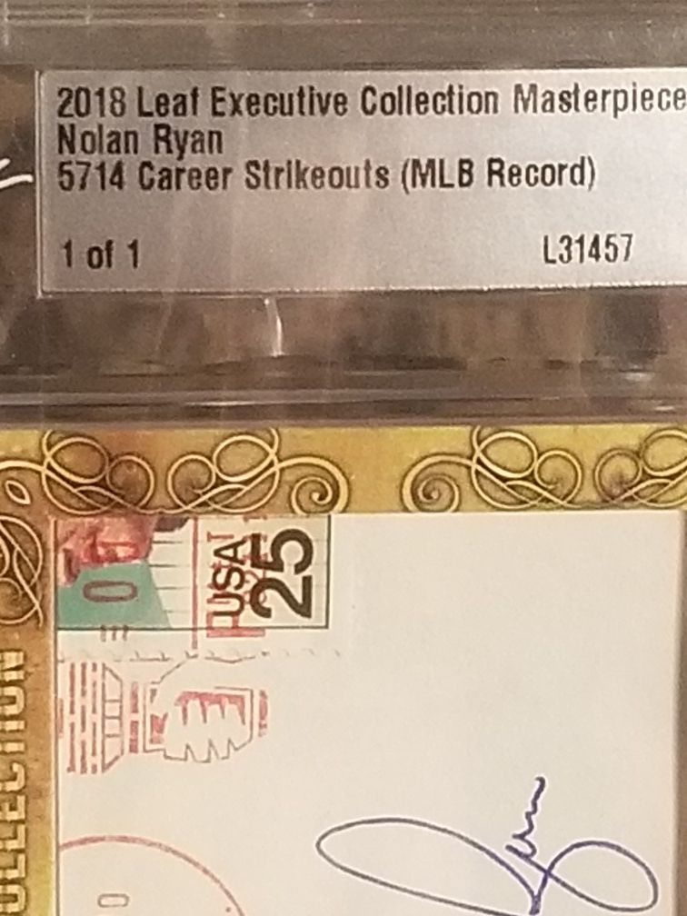 1 of 1 Masterpiece from Leaf Nolan Ryan sharp and clean auto signed and encased for preservation DRV investment gold trout psa sgc bgs bvg cross