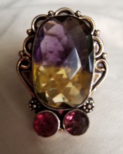 Ametrine and sterling silver ring, size 8